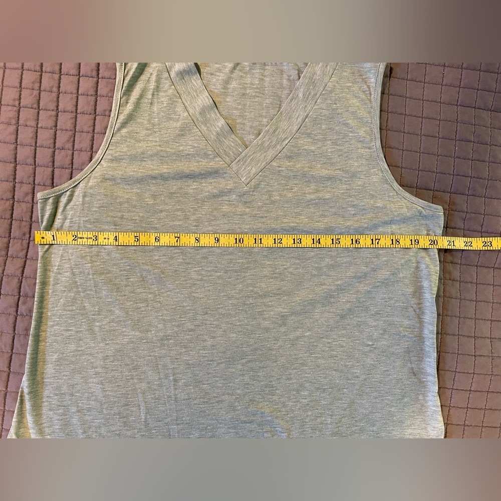 NWOT Sleeveless V-Neck Tank Top - Sage Green - Picture 4 of 5